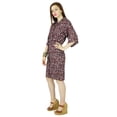 thumbnail image 4 of Bimba Women Knee LengthBrown Rayon Safari Dress 3/4 Sleeve Button Down, 4 of 7