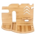 thumbnail image 2 of Base de carga inalámbrica de madera de bambú Base de carga de sala de estar brillante retro elegante para teléfonos móviles, 2 of 8