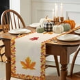 thumbnail image 3 of Fall Maple Leaf Table Runner, Autumn Thanksgiving Kitchen Dining Table Decoration for Home Party Decor 13x108 Inches, 3 of 9