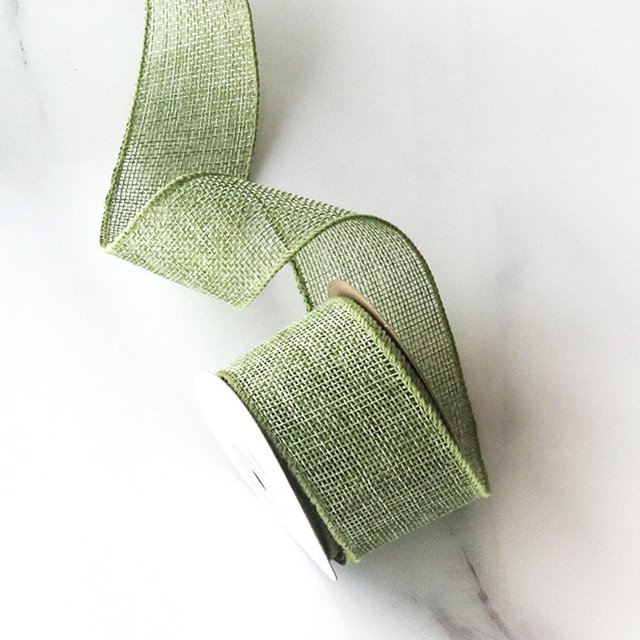 5 Yards Burlap Wired Ribbon,1.57 Inch Burlap Ribbon,Christmas Ribbon Wired,Christmas Tree Decorations,Christmas Wired Edge Ribbon For Gift Wrapping, Xmas Tree Wreaths Decoration,Bow Crafts,Green