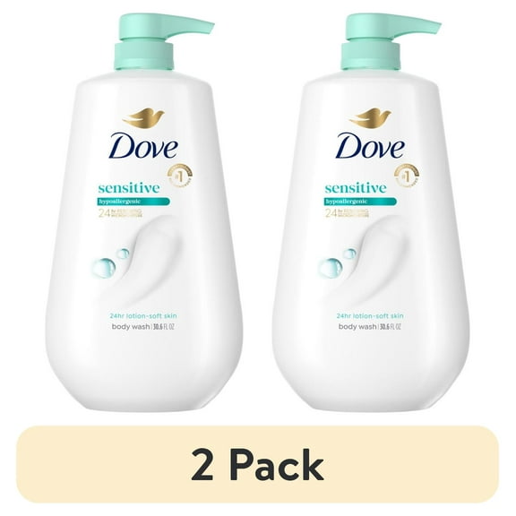 (2 pack) Dove Body Wash with Pump Sensitive Skin, 30.6 fl oz