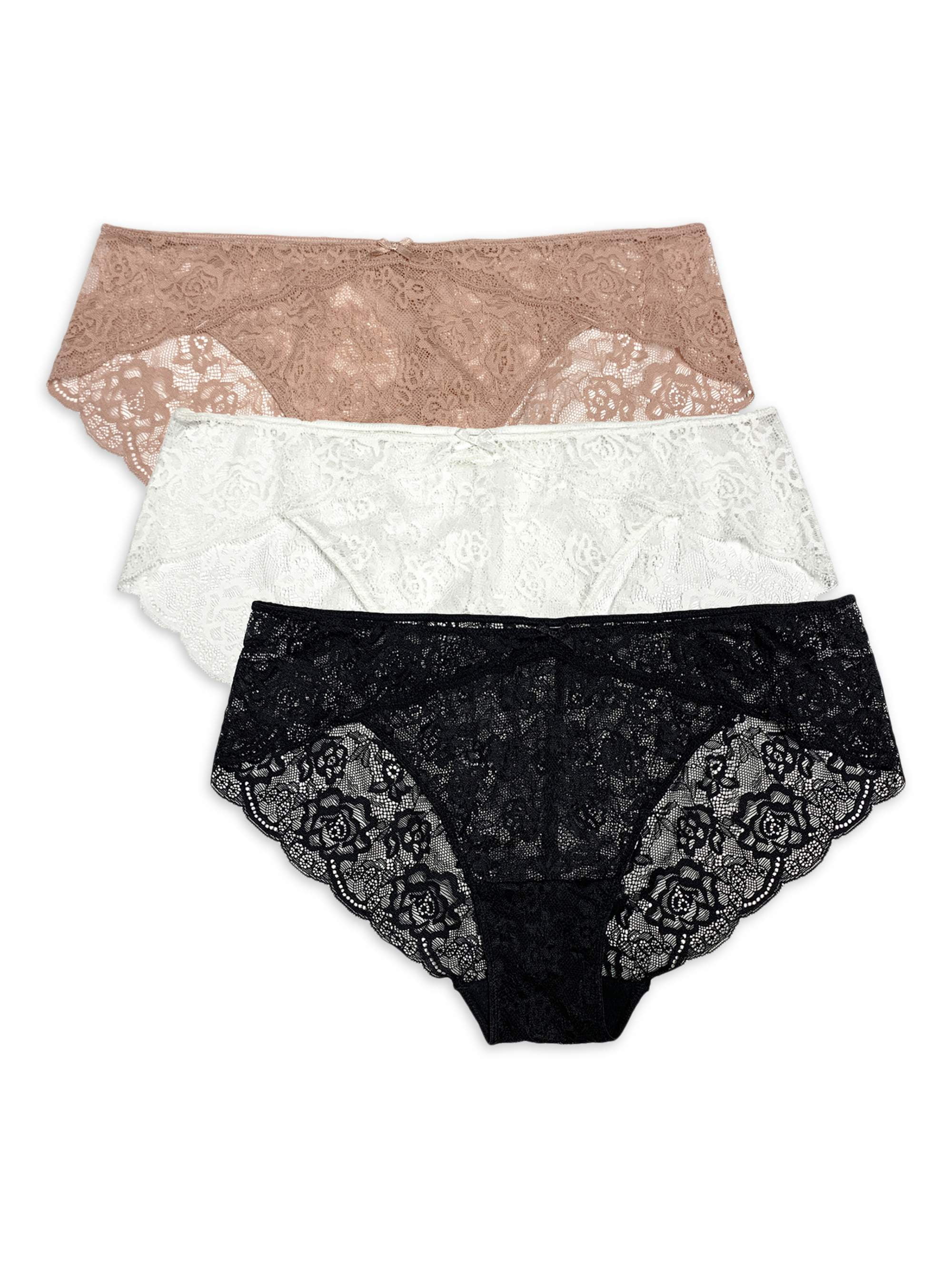 Secret Treasures Women's Lace Bikini Panties, 3Pack