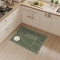 thumbnail image 2 of ODIKA 3'x5' Washable Area Rug Olive Green Geometric Elegance with Art Vibes Sleek Curves and Accents for a for Hallway, Laundry Room, Non-Slip, Flatweave, Easy Care, 2 of 7