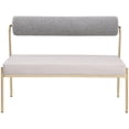 thumbnail image 4 of Meridian Furniture Carly Taupe Vegan Leather Bench, 4 of 9