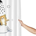 thumbnail image 6 of Funny Cat Shower Curtain Cute White Kitty Shower Curtains Black Orange Cats Bath Shower Curtain Waterproof Polyester Fabric Bathroom Decor with Plastic Hooks 72x72 Inches, 6 of 6