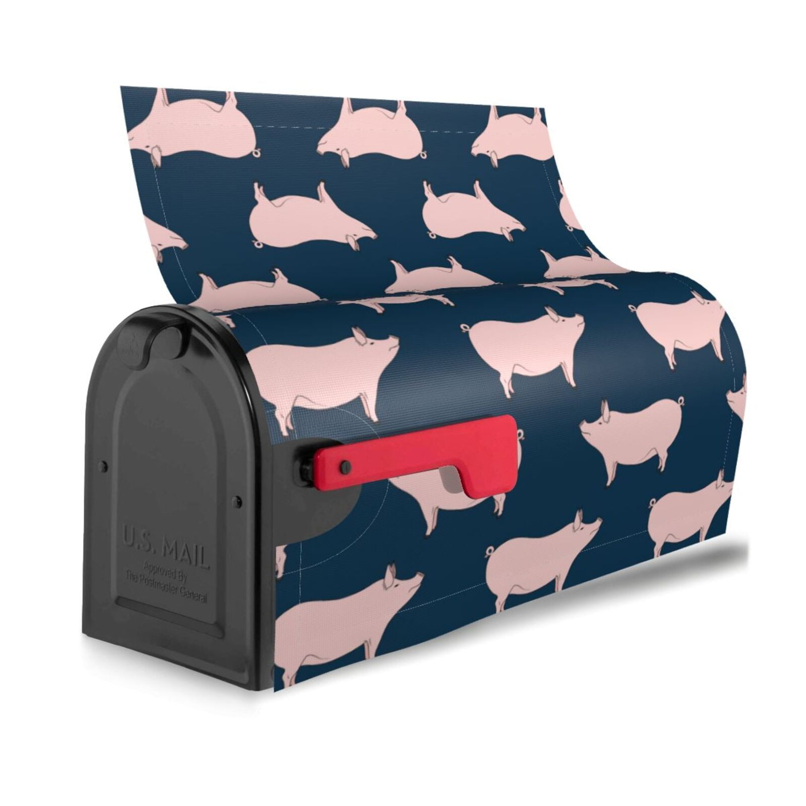 Logiee Pig 1 Print Post Letter Box Wrap Decor, Mailbox Cover Suitable for Standard Mailbox and Large Size Mailbox,Outdoor Yard Decoration-25.5x21 in