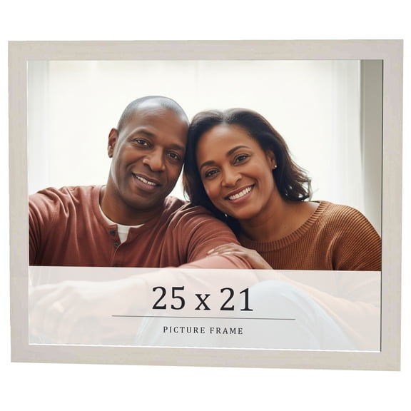 25x21 Frame White Wheat Solid Wood Picture Frame | Moulding Width 0.75 Inches | Interior Depth 0.5