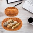 thumbnail image 4 of OULII 2Pcs Storage Baskets Simulation Rattan Woven Plastic Round Decoration Office, 4 of 8