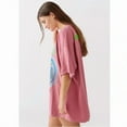 thumbnail image 2 of Urban Outfitters Women's T-Shirt Vintage Washed Distressed Holes Oversized Fit Tee (Small/Medium, Vintage Pink Wash), 2 of 8