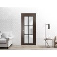 thumbnail image 6 of Solid French Pre-Hung Door 32 x 80 inches | Planum 2122 Chocolate Ash Frosted Glass | Single Regular Panel Frame Trims Handle | Bathroom Bedroom Sturdy Doors, 6 of 6