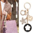thumbnail image 2 of Backpack Accessory Keychain Charm with Gold Tone Flower Pendant, Round Attachment Loop and Lobster Clasp for Bags, 2 of 9