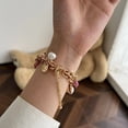 thumbnail image 7 of Fashionable Wristband for Apple Watch Bracelet Band 41mm 40mm 38mm Women, Stylish Chain Design with Unique Starfish Shells Pendants Charms Strap for iWatch Series 9 8 7 6 5 4 3 2 1 SE, Gold, 7 of 7