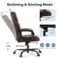 thumbnail image 4 of Breathable Mesh Executive Chair, Adjustable Lumbar Support and Headrest, High Back Office Chair with Wheels, 360° Swivel Computer Chair for Adults, Brown, 4 of 6