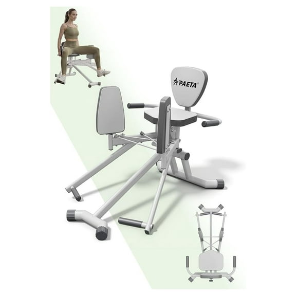 Hip Abductor Machine for Home Gym, Glute Workout Equipment for Thigh & Butt Toning, Compact Glute Machine Home Gym, 3-Level Resistance, Pink