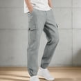thumbnail image 5 of yardsong Boys Cargo Pants with Pockets Hiking Camping Straight Leg Uniform Athletic Jogger Pants Kids Elastic Waist School Trousers 8 Years, 5 of 9