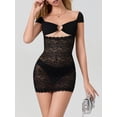 thumbnail image 6 of Raccmtaty Women Summer Mini Cocktail Dress Cap Sleeve Hollow Out Sheer Lace Above Knee Dresses, 6 of 9