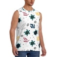 thumbnail image 2 of Balery Turtles And Corals Men's Sleeveless Muscle Shirts Workout Tank Top, Moisture Wicking, Odor Protection-X-Large, 2 of 8