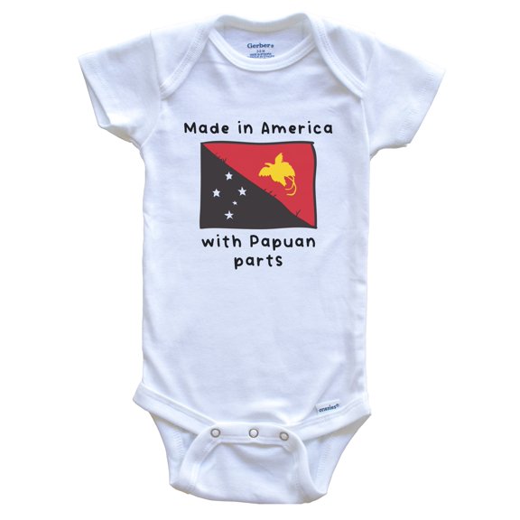 Made In America With Papuan Parts Papua New Guinea Flag Baby Bodysuit