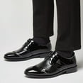 thumbnail image 3 of Men's Dress Shoes Gradient Stripes Business Oxford Shoes Modern Formal Casual Tuxedo Leather Lace Up Mens, 3 of 7