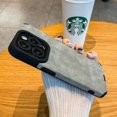 thumbnail image 1 of Fashion Phone Case For iPhone 16 15 14 13 12 11 Pro Max 16 Plus Fur Leather Full Lens Protection Cases Cover Gray For iPhone 13Pro Max, 1 of 6