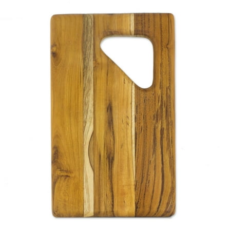 NOVICA Teakwood cutting board, 'Sophisticated Bartender'
