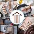 thumbnail image 3 of Orange Grey Stripes Kitchen Towels Set of 3, Water Absorbent Dish Towel, Simple Striped Lines Minimalist Modern Decorative Hand Towels - Quick Drying Cloth for Cooking Baking, 18x28 Inch, 3 of 8