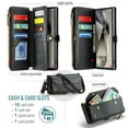 thumbnail image 5 of for Samsung Galaxy S22 Full Body Protection Wallet Folio Flip Case, Shoulder Strap & Wristlet Card Slots Zipper Pocket RFID Blocking Rugged Durable PU Leather Phone Case Cover, Black, 5 of 9