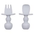 thumbnail image 1 of Juego de utensilios para bebés Bumkins Chewtensils de silicona para 6 meses, gris, 1 of 7