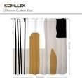 thumbnail image 5 of Abstract Modern Shower Curtain for Bathroom Decor 72Wx72H Inches Geometric Boho Mid Century Minimalist Aesthetic Striped Black White Beige Neutral Fabric Waterproof Polyester 12 Pack Hooks, 5 of 6