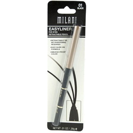 Milani Retractable Eyeliner Pencil Easyliner 01 Black, 0.01