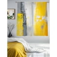 thumbnail image 3 of Abstract Graffiti Sheer Curtains 63 Inches Long 2 Panels Watercolor Yellow Gray Light Filtering Semi Sheer Window Curtains Drapes for Bedroom Living Room 52"x63", 3 of 7