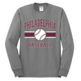 thumbnail image 2 of Wild Bobby City of Philadelphia Baseball Fantasy Fan Sports Men's Long Sleeve T-Shirt, Heather Grey, Large, 2 of 6