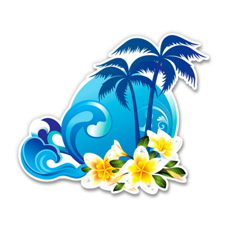 Tropical Turquoise Flowers Vinyl Tropical Turquoise Flowers Vinyl