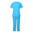 thumbnail image 3 of Women Men Medical Doctor Uniform Scrub Tops Pants Set Nurse Dentist Hospital Suit, 3 of 5