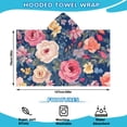 thumbnail image 2 of Pioneer Flower Floral Print Pattern Hooded Bath Towel，50"x30" for Ages 3 To 12 Kids, Quick Dry Lightweight Soft Microfiber Hood Beach Towel Cover Up for Kids, 2 of 7