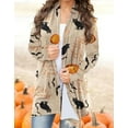 thumbnail image 3 of Alsol Lamesa Women's Halloween Pumpkin Cat Print Knitting Cardigan Casual Long Sleeve Open Front Drape Knitted Cardigans Sweater Outwear Coat, 3 of 3