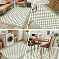 thumbnail image 6 of 3x5 Area Rugs, Sage Green Plaid Non-Skid Rubber Backing Large Rectangle Rugs - Living Room Bedroom Home Office, Farmhouse Green White Checkered Lace Indoor Floor Mat Carpets Washable Rug, 6 of 9