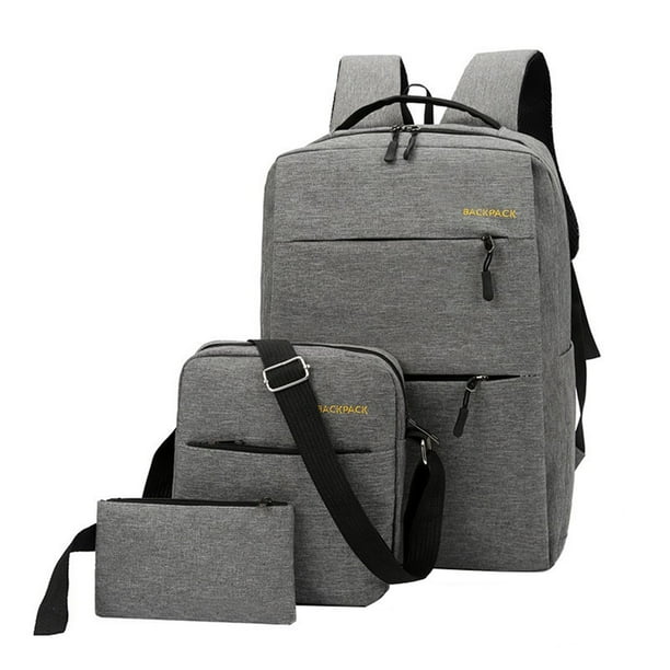 Mochila de Viaje para Portátil, Mochila Grande Unisex, Mochila de Negocios de 17 Pulgadas con Bandolera y Monedero, Bolso Universitario de Tres Piezas