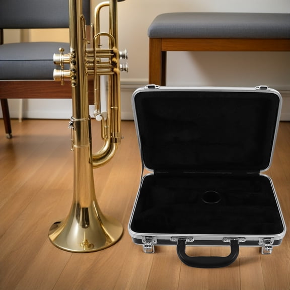 DRAFIDEEP Black Clarinet Hard Case with One-Piece ABS Build and Storage Compartments, for Professional Musicians