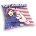 thumbnail image 3 of International Workers Day Velvet Plush Throw Pillow Cushion Case Cover - 16" x 16" - Invisible Zipper Home Decor Floral for Couch Sofa No Pillow Insert, 3 of 5