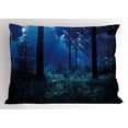 thumbnail image 1 of Night Pillow Sham Misty Nature Scene of Autumn Forest in Thuringia Germany Tranquil Woodland, Decorative Standard Queen Size Printed Pillowcase, 30 X 20 Inches, Blue Green White, by Ambesonne, 1 of 2
