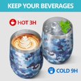 thumbnail image 4 of 12oz Stainless Steel Insulated Wine Tumbler with Lid and Straw – Double Wall Vacuum Mug for Hot & Cold Drinks, 304 Steel Interior, Sweat-Free Design, 4 of 5