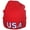 Red, variant on Solid Cuffed Beanie W/Embroidered USA W/Border - Red
