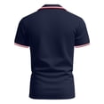 thumbnail image 4 of 250 Anniversary Polo Shirts for Men Usa Flag Print V Neck Short Sleeve Lapel Collar Tshirts 1776-2026 Patriotic Star Regular Fit Casual T-Shirt, XXL, #01 Navy, 4 of 4
