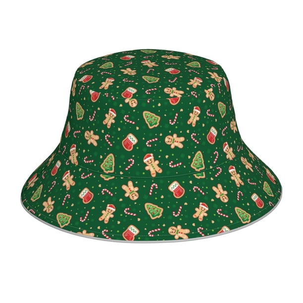 Balery green Christmas Element Sombreros para el sol para hombre y mujer, sombrero de pescador con UPF 50+