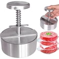 thumbnail image 1 of Prensa de hamburguesas de acero inoxidable, plancha plana para hacer hamburguesas y hamburguesas, 1 of 5