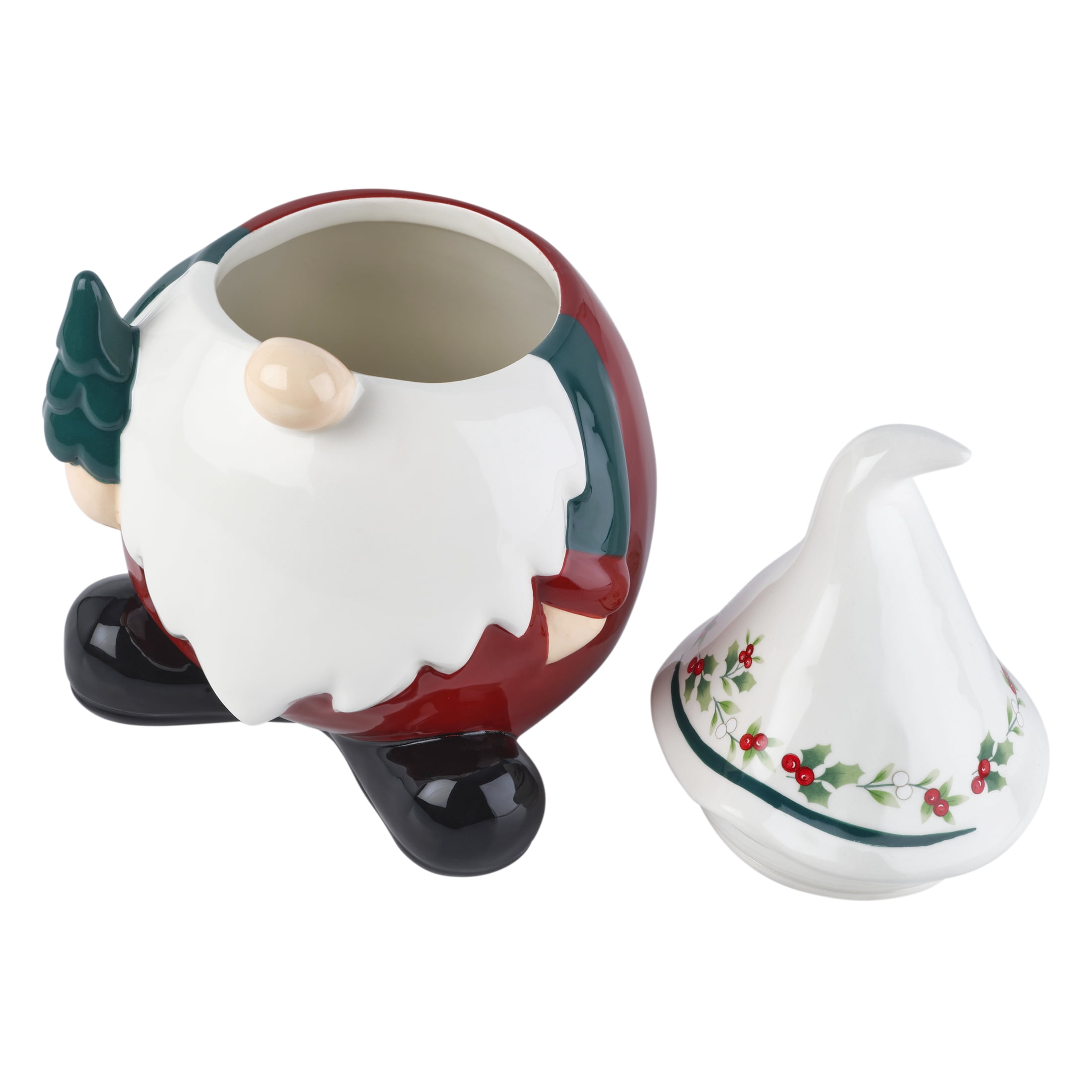 Pfaltzgraff Winterberry 10 in Dolomite Gnome Cookie Jar Canister