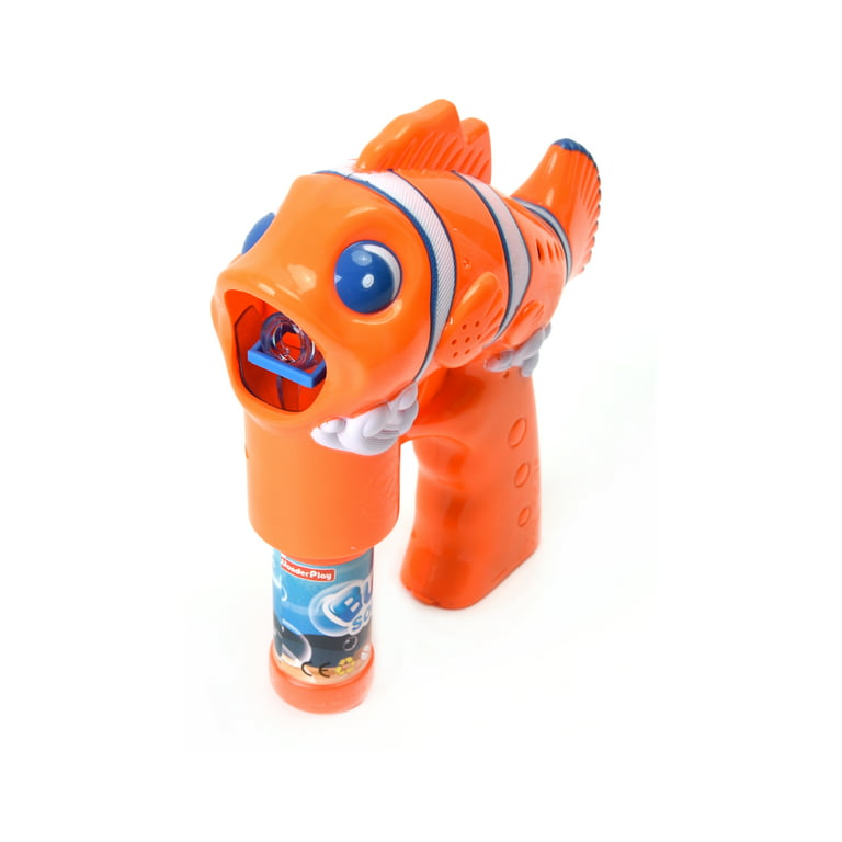 USToyOutlet Wonder Bubble Kids Color Fish Bubble Gun With Lights & Sounds -  Orange 