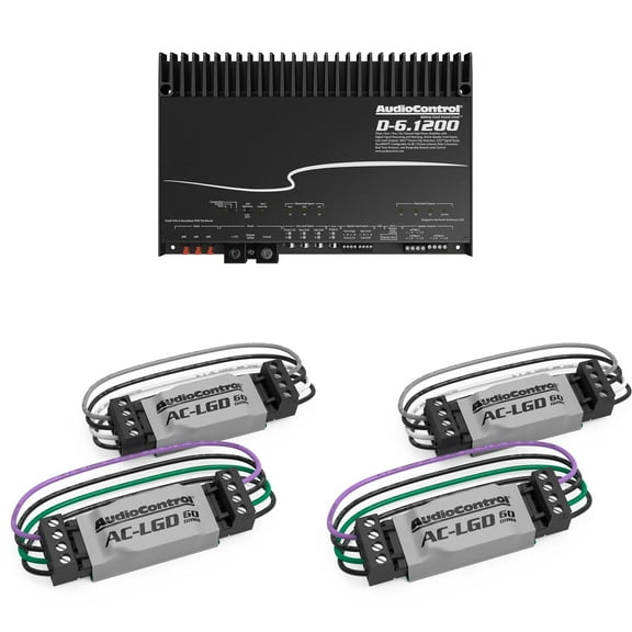 AudioControl D-6.1200 6-Channel Car Amplifier with Digital Signal Processing with 2 Pairs AudioControl AC-LGD 60 Load generating devices