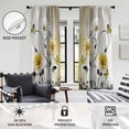 thumbnail image 3 of Yellow Floral Window Curtain Rustic Country Flower White Daisy Sunflower Butterfly Abstract Black Grey Leaves Living Room Bedroom Window Drapes Treatment Fabric 1 Pair, 42" W x 63" L, Vintage, 3 of 6